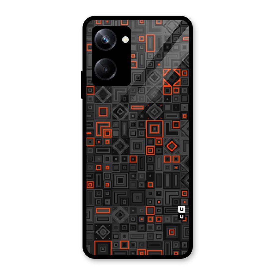 Orange Shapes Abstract Glass Back Case for Realme 10 Pro