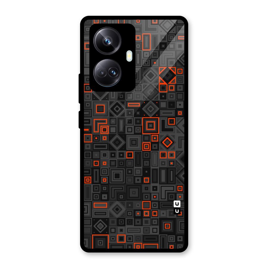 Orange Shapes Abstract Glass Back Case for Realme 10 Pro Plus