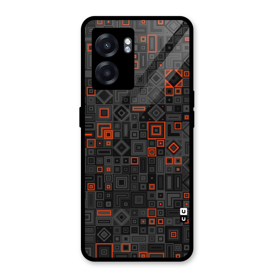 Orange Shapes Abstract Glass Back Case for Realme Narzo 50 5G