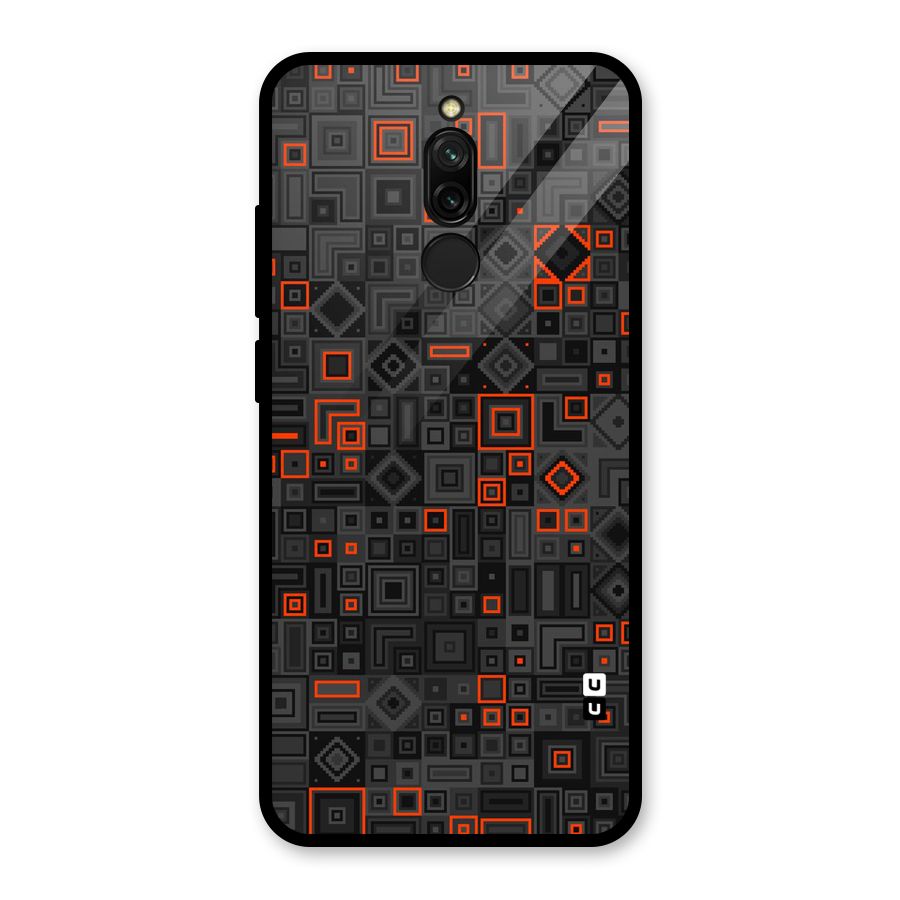 Orange Shapes Abstract Glass Back Case for Redmi 8