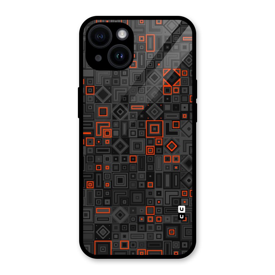Orange Shapes Abstract Glass Back Case for iPhone 14