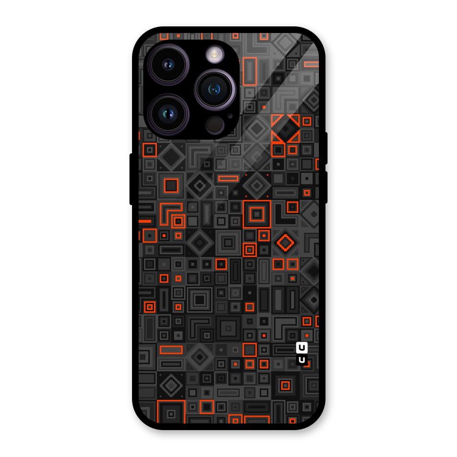 Orange Shapes Abstract Glass Back Case for iPhone 14 Pro Max