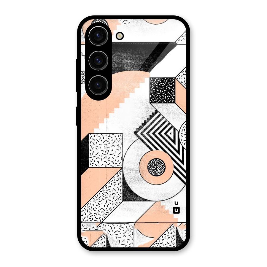 Orange Zig Zag Glass Back Case for Galaxy S23