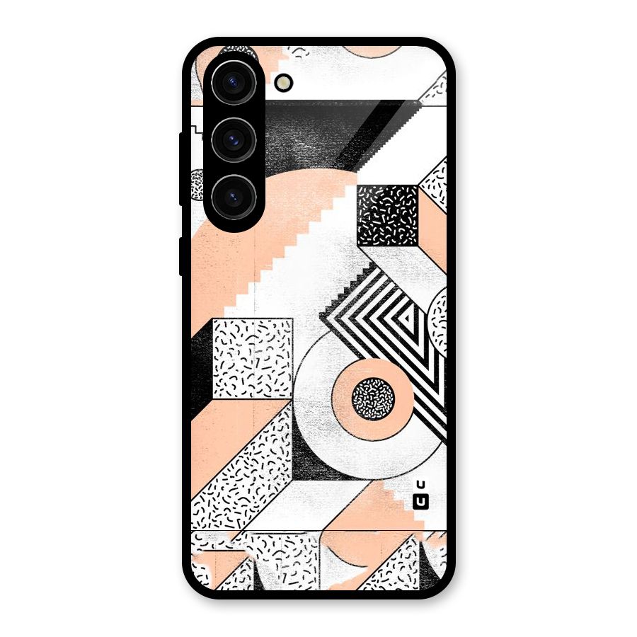 Orange Zig Zag Glass Back Case for Galaxy S23 Plus