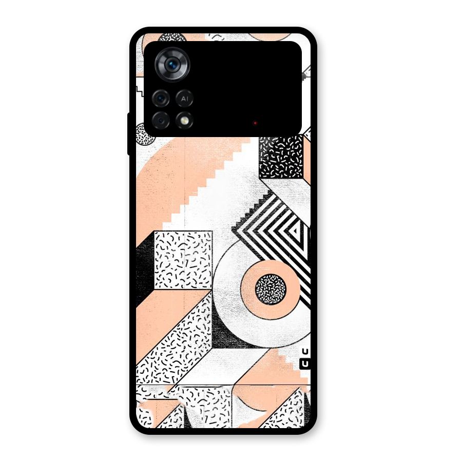 Orange Zig Zag Glass Back Case for Poco X4 Pro 5G