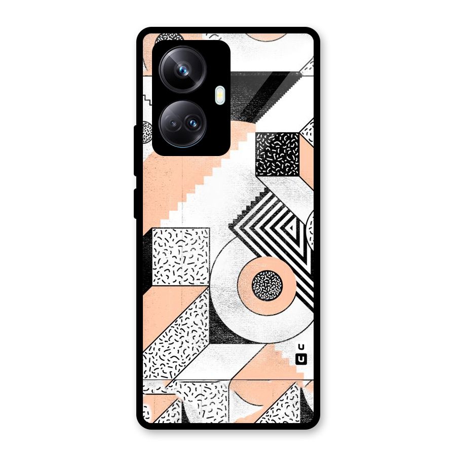 Orange Zig Zag Glass Back Case for Realme 10 Pro Plus