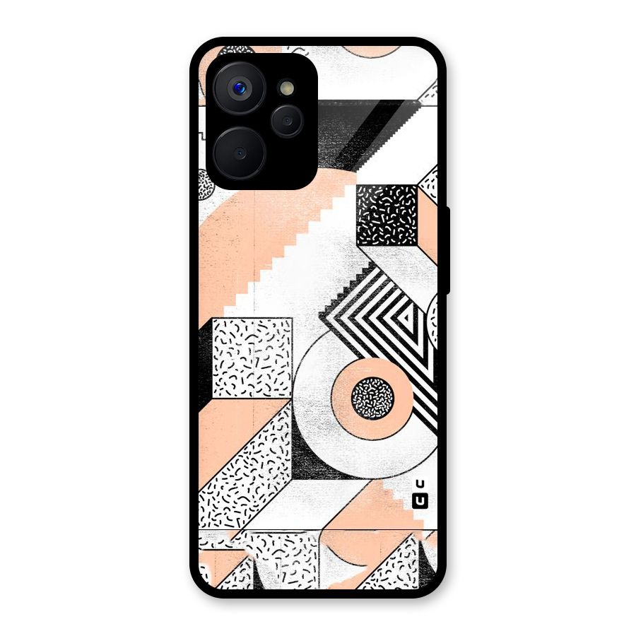 Orange Zig Zag Glass Back Case for Realme 9i 5G