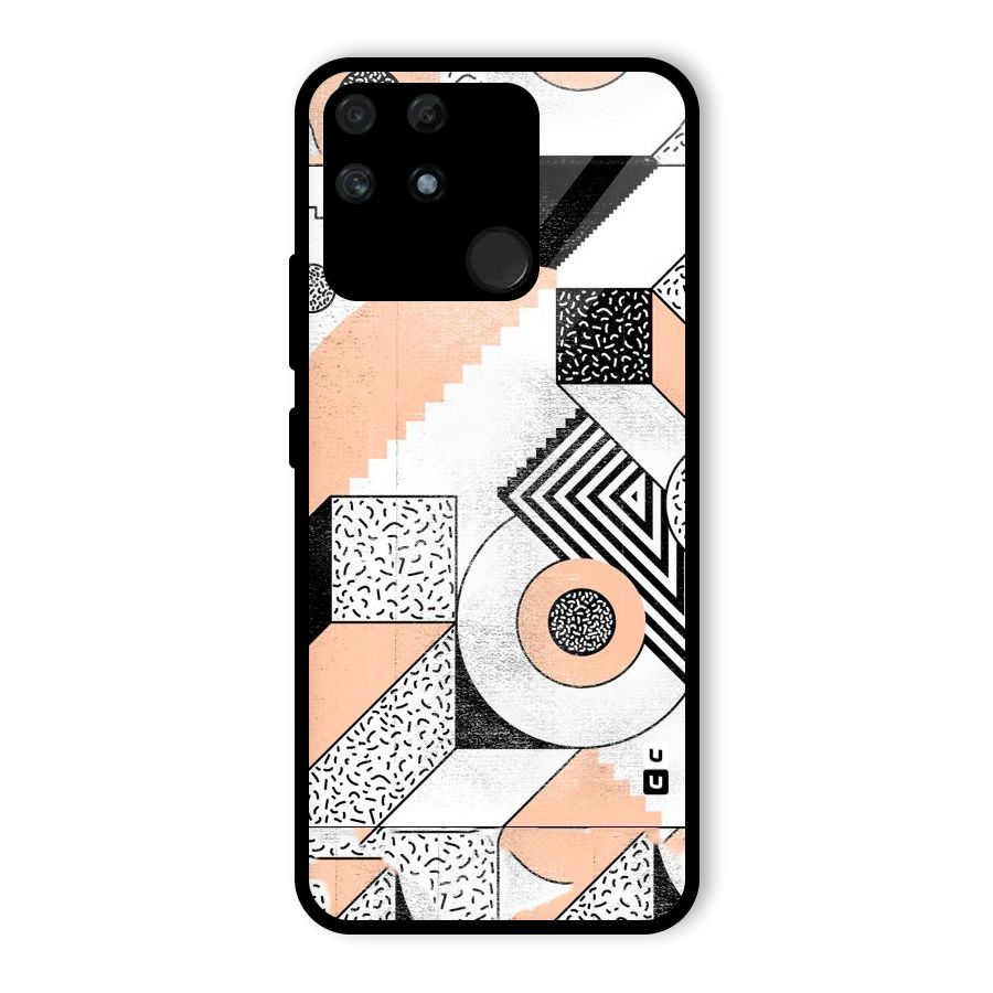 Orange Zig Zag Glass Back Case for Realme Narzo 50A