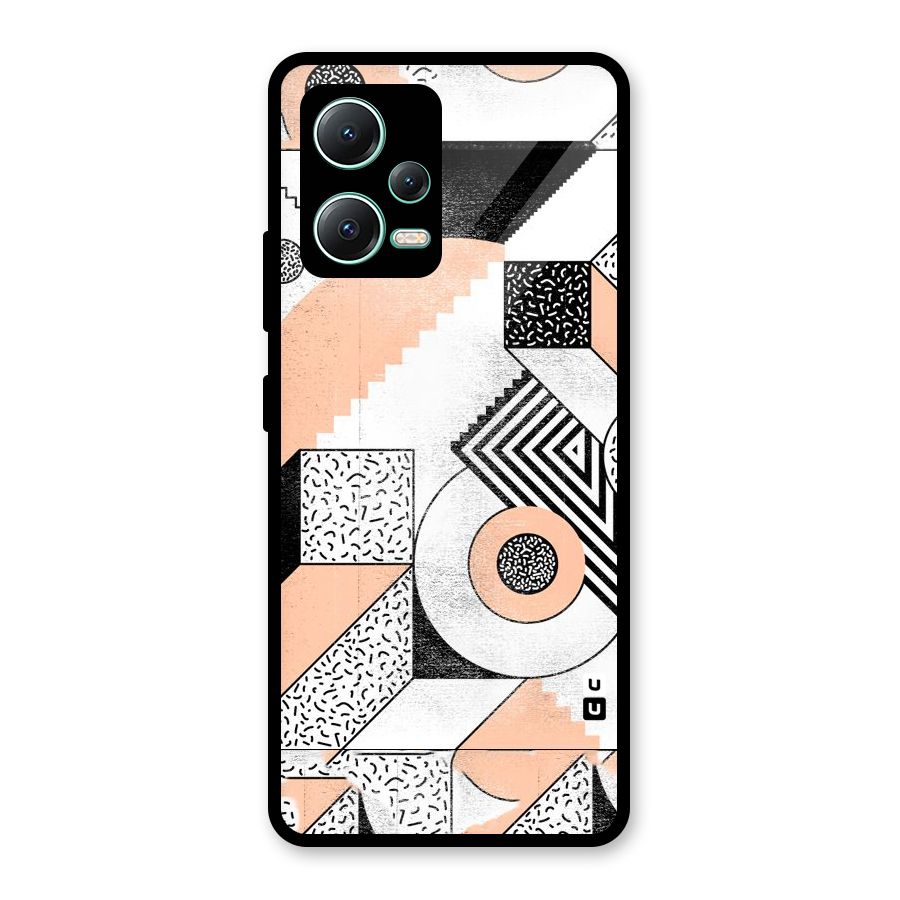 Orange Zig Zag Glass Back Case for Redmi Note 12 5G