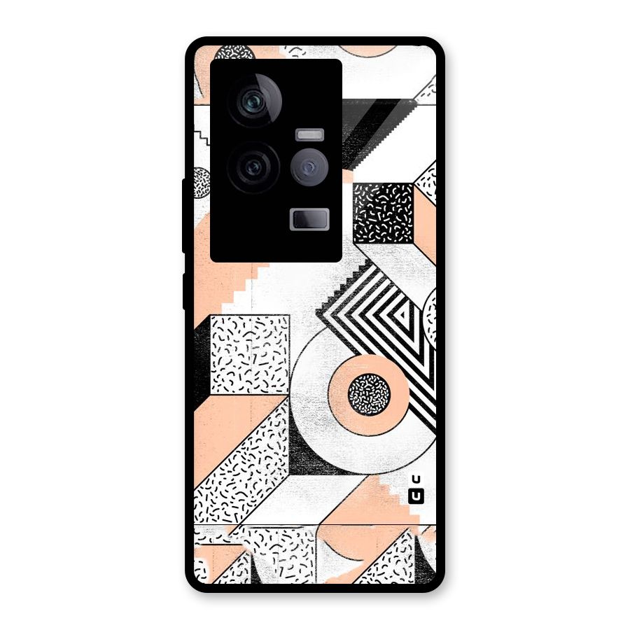 Orange Zig Zag Glass Back Case for Vivo iQOO 11 5G