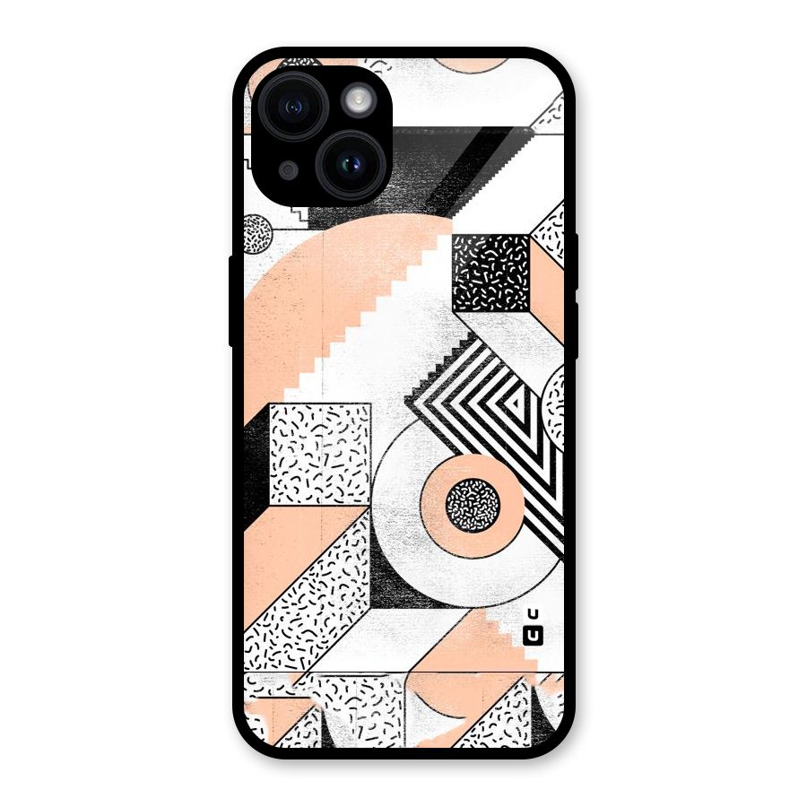 Orange Zig Zag Glass Back Case for iPhone 14