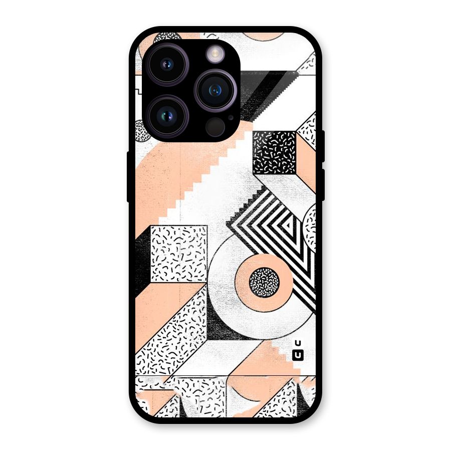 Orange Zig Zag Glass Back Case for iPhone 14 Pro