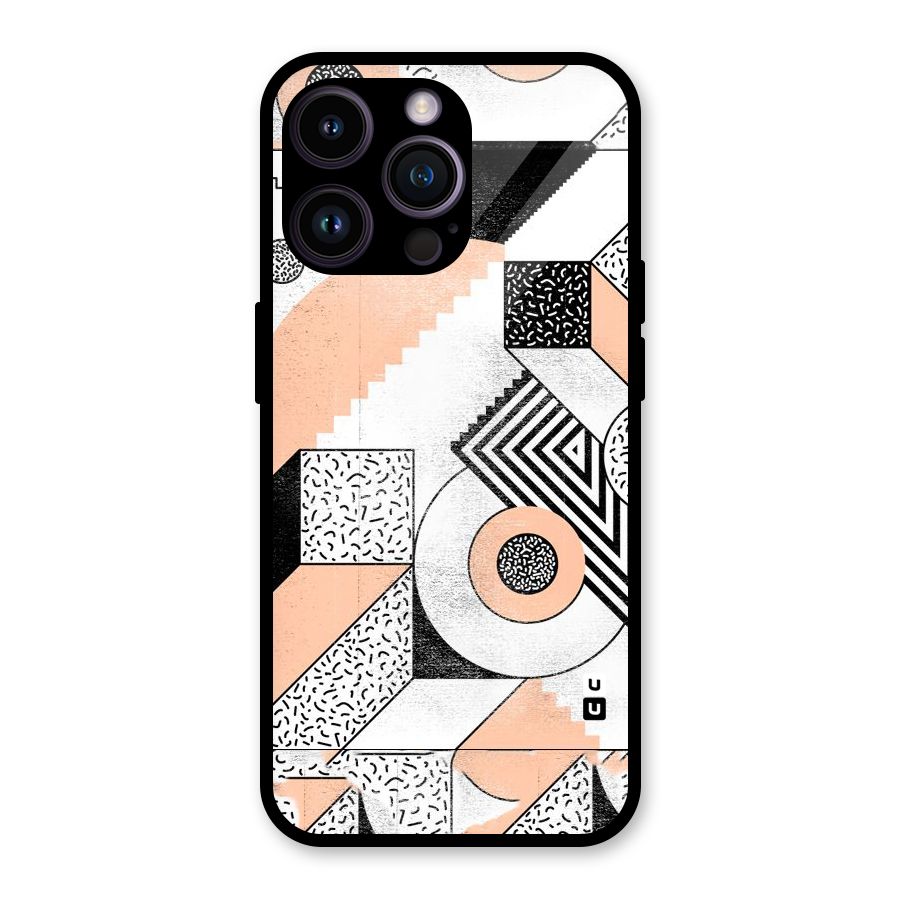 Orange Zig Zag Glass Back Case for iPhone 14 Pro Max