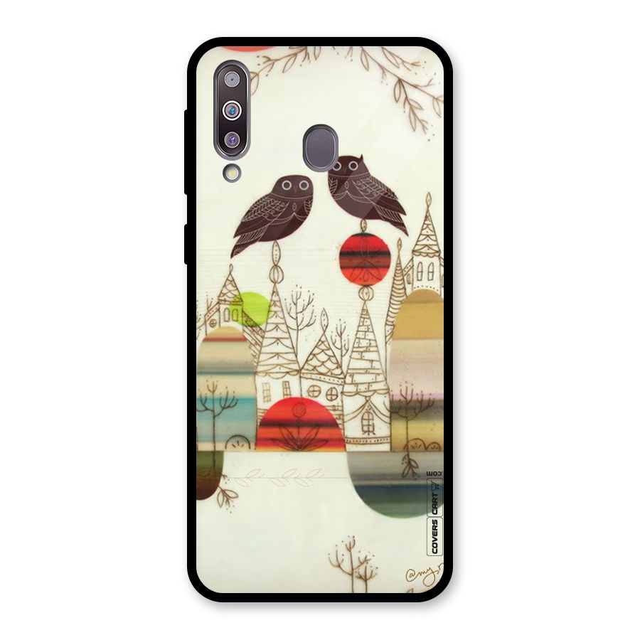 Owl Art Glass Back Case for Galaxy M30