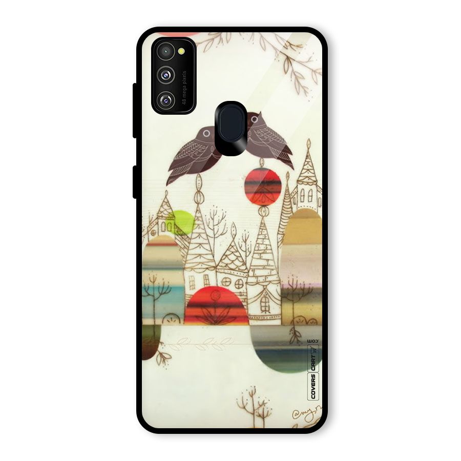 Owl Art Glass Back Case for Galaxy M30s