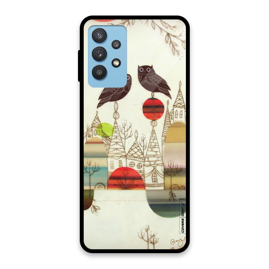 Owl Art Glass Back Case for Galaxy M32 5G