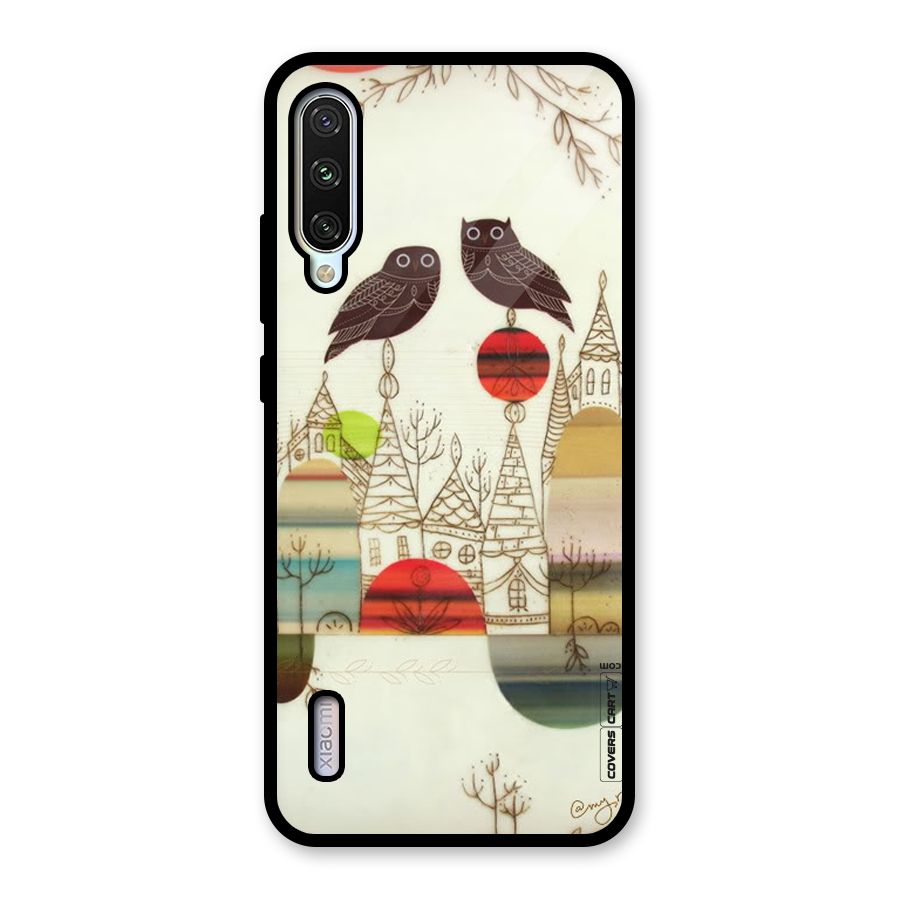 Owl Art Glass Back Case for Mi A3