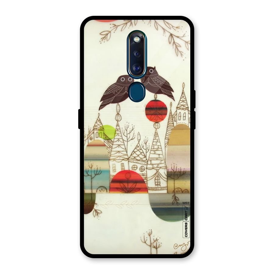 Owl Art Glass Back Case for Oppo F11 Pro
