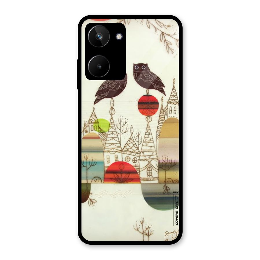 Owl Art Glass Back Case for Realme 10