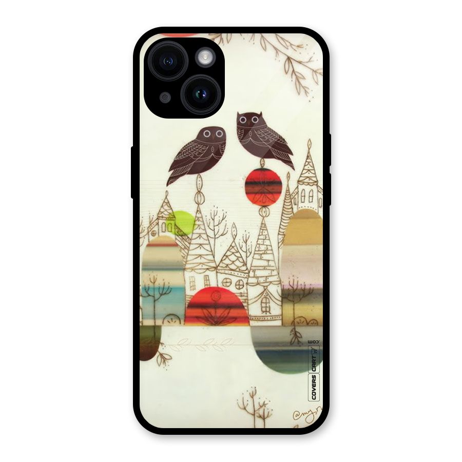 Owl Art Glass Back Case for iPhone 14