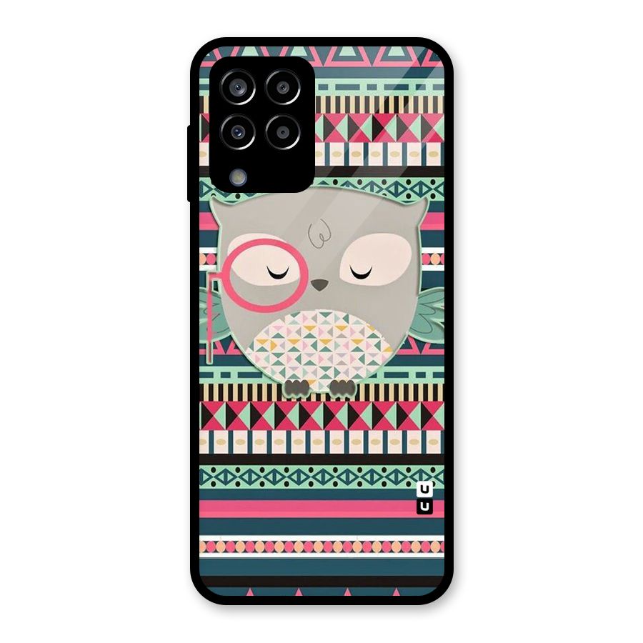 Owl Cute Pattern Glass Back Case for Galaxy M33