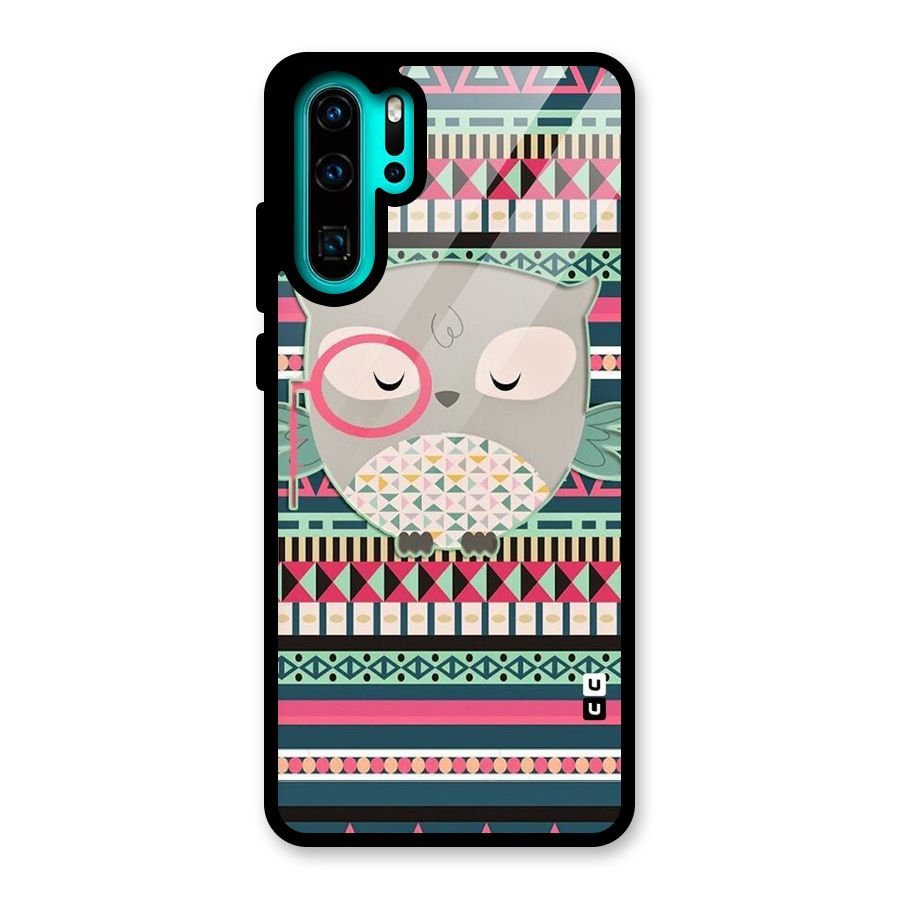 Owl Cute Pattern Glass Back Case for Huawei P30 Pro