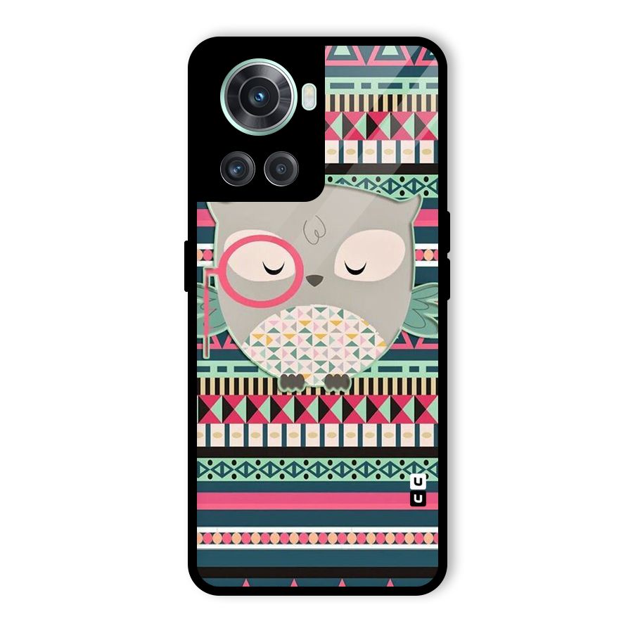 Owl Cute Pattern Glass Back Case for OnePlus 10R