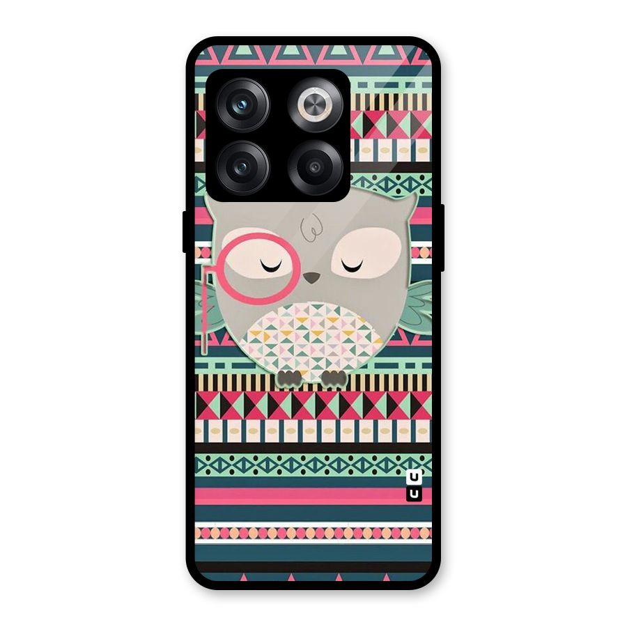 Owl Cute Pattern Glass Back Case for OnePlus 10T