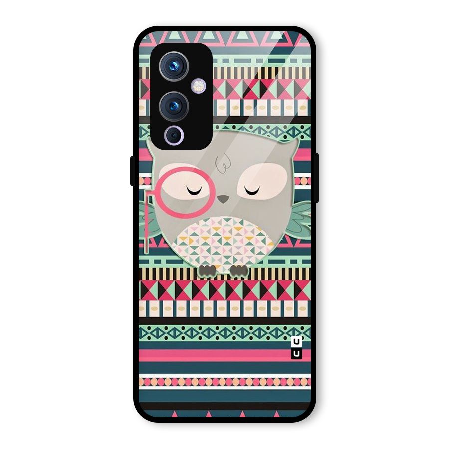 Owl Cute Pattern Glass Back Case for OnePlus 9