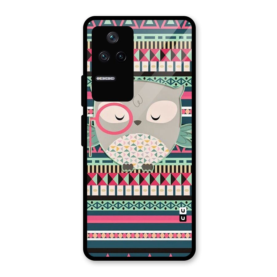 Owl Cute Pattern Glass Back Case for Poco F4 5G