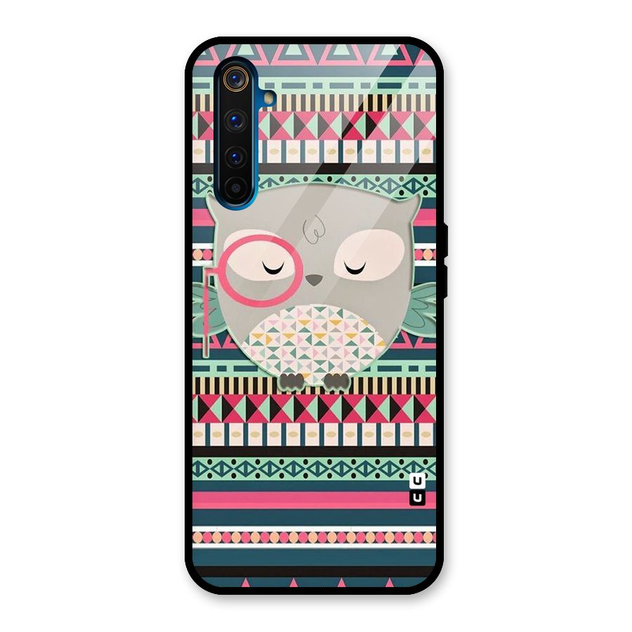 Owl Cute Pattern Glass Back Case for Realme 6 Pro