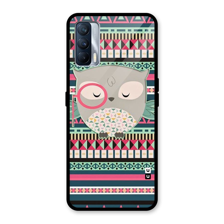 Owl Cute Pattern Glass Back Case for Realme X7