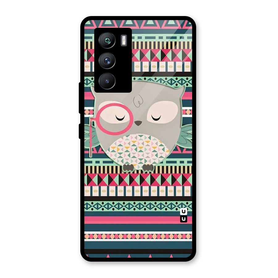 Owl Cute Pattern Glass Back Case for Vivo iQOO 9 SE