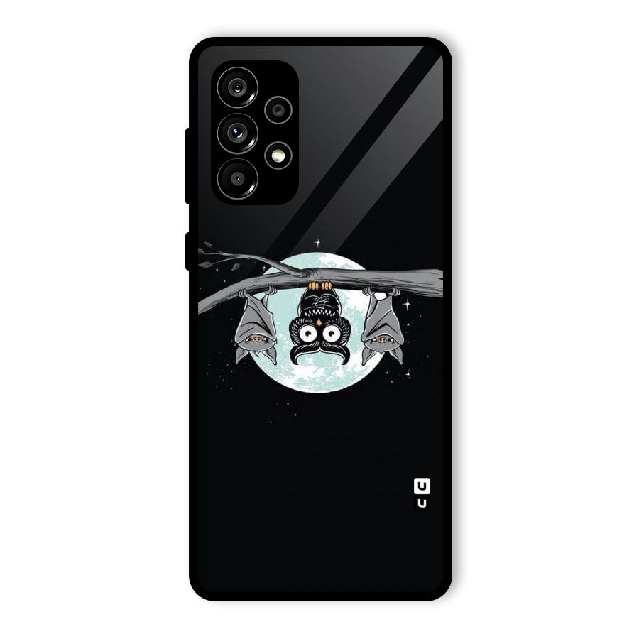 Owl Hanging Glass Back Case for Galaxy A73 5G