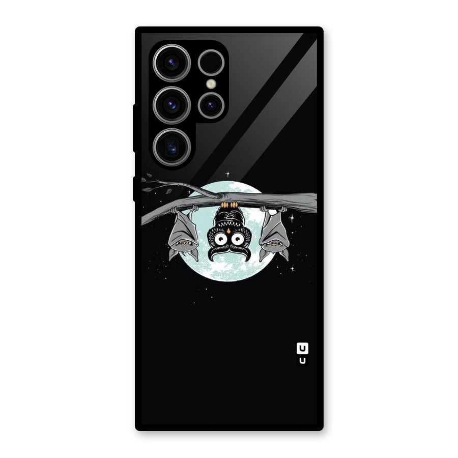 Owl Hanging Glass Back Case for Galaxy S23 Ultra