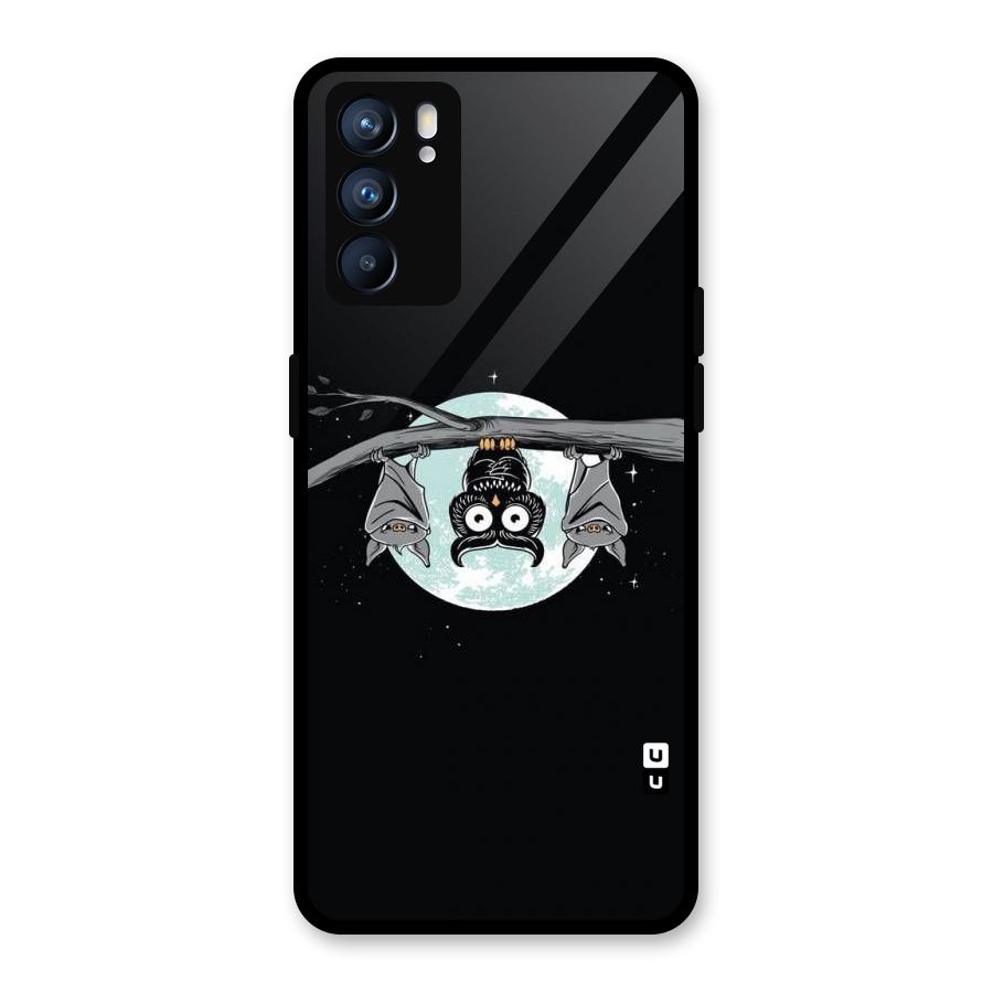 Owl Hanging Glass Back Case for Oppo Reno6 5G