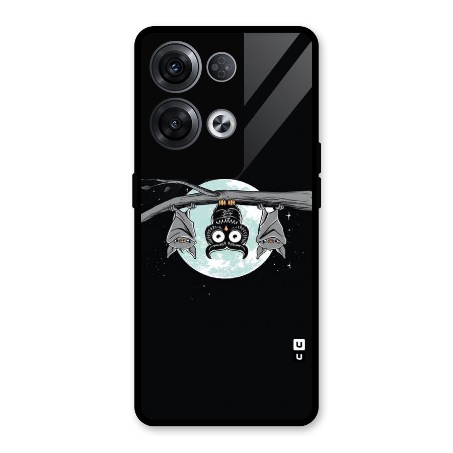 Owl Hanging Glass Back Case for Oppo Reno8 Pro 5G
