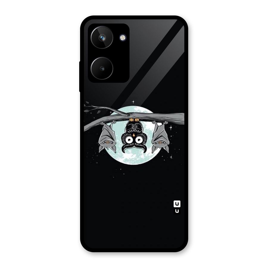 Owl Hanging Glass Back Case for Realme 10