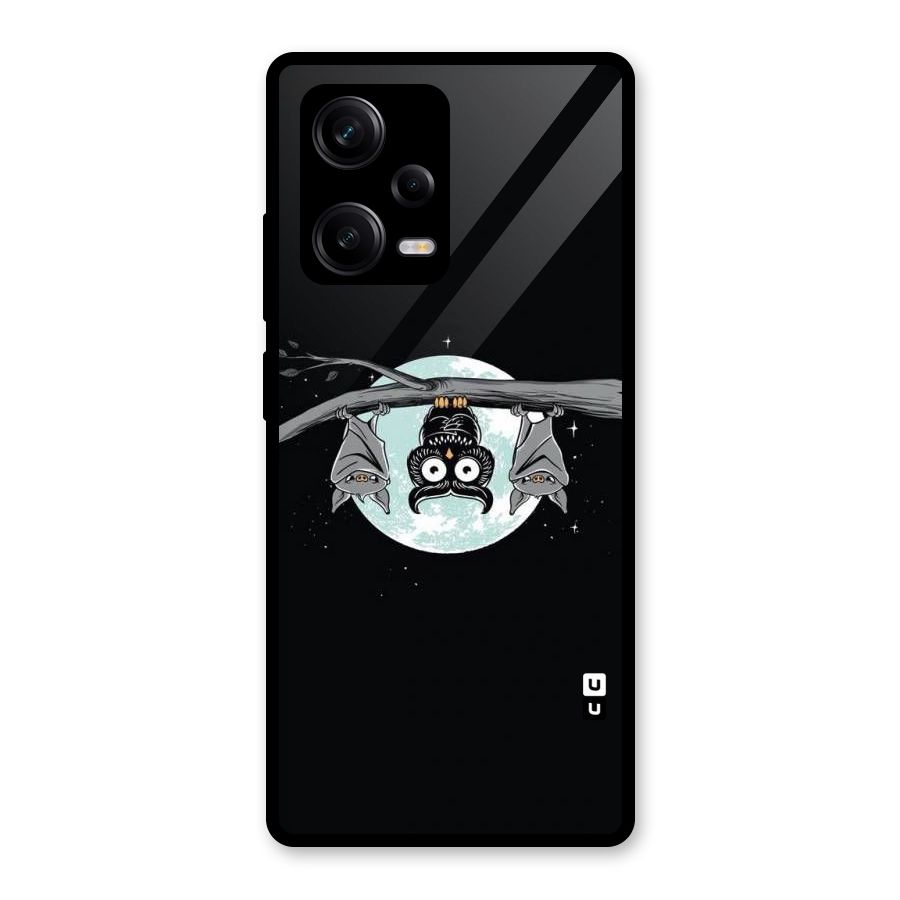 Owl Hanging Glass Back Case for Redmi Note 12 Pro
