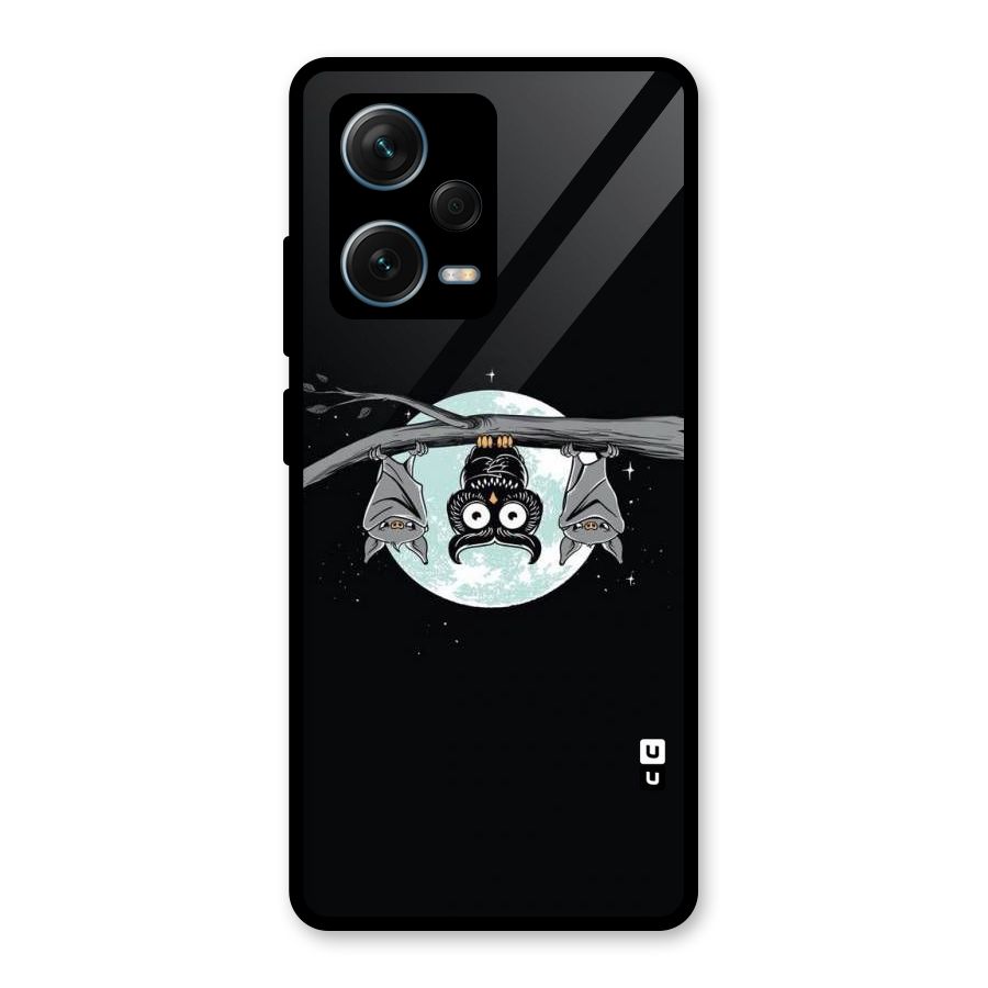 Owl Hanging Glass Back Case for Redmi Note 12 Pro Plus 5G