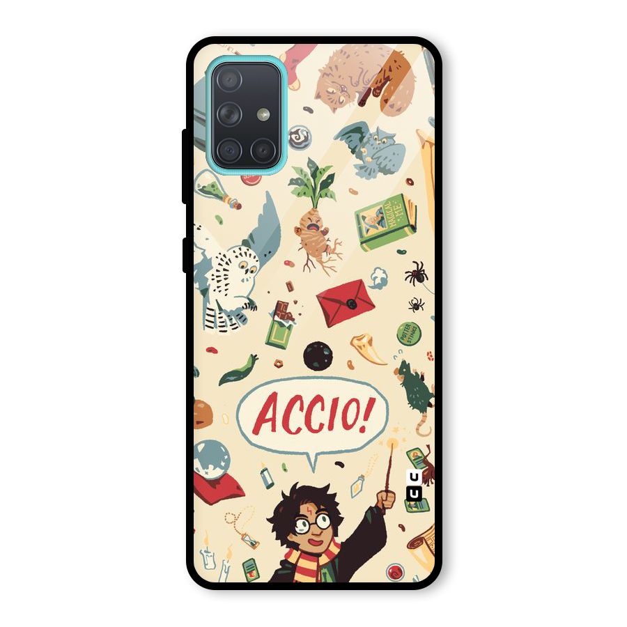 Owl Letter Glass Back Case for Galaxy A71