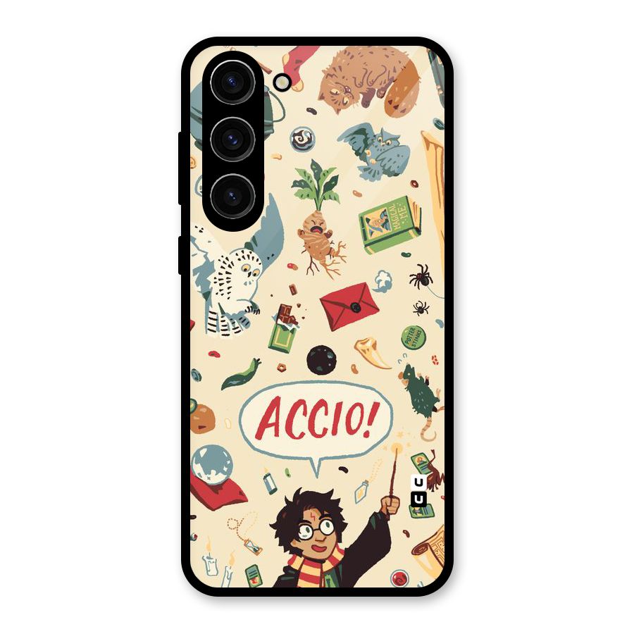 Owl Letter Glass Back Case for Galaxy S23 Plus
