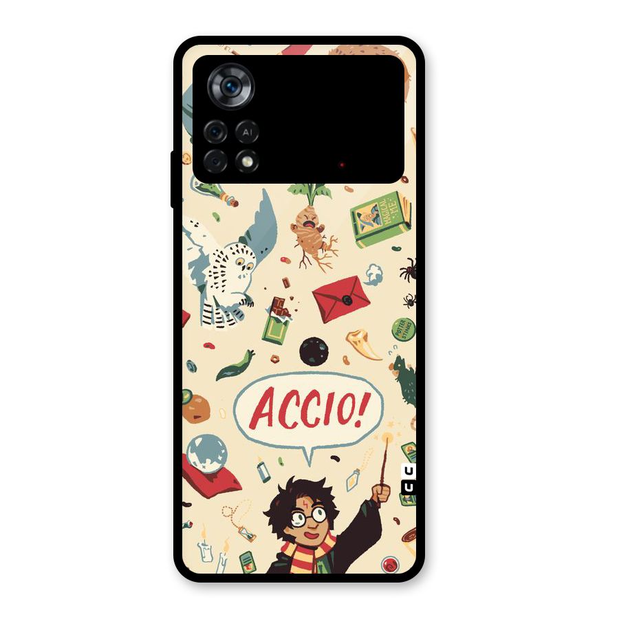 Owl Letter Glass Back Case for Poco X4 Pro 5G