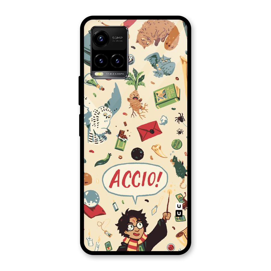 Owl Letter Glass Back Case for Vivo Y21A