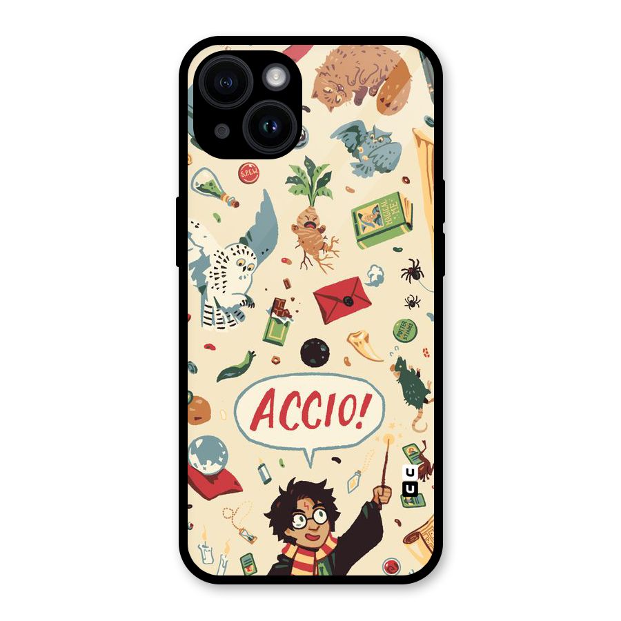 Owl Letter Glass Back Case for iPhone 14