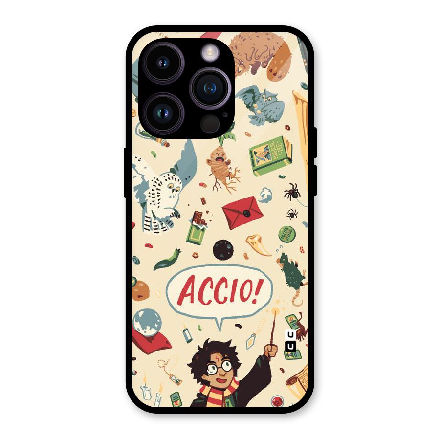 Owl Letter Glass Back Case for iPhone 14 Pro