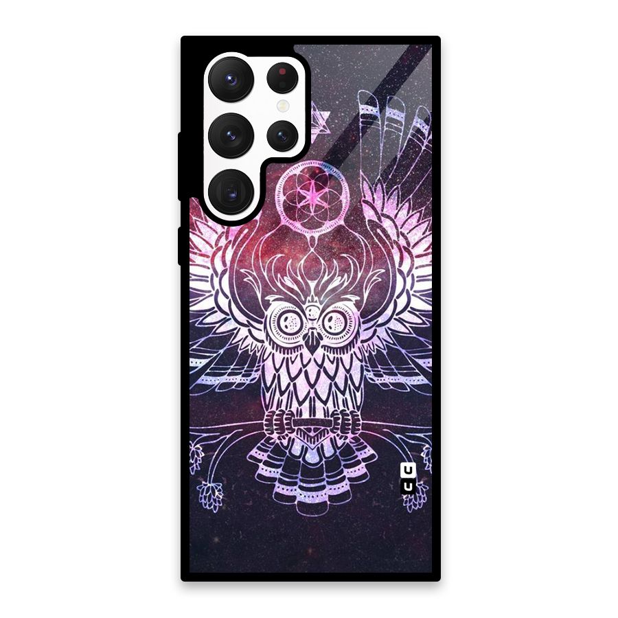 Owl Quirk Swag Glass Back Case for Galaxy S22 Ultra 5G