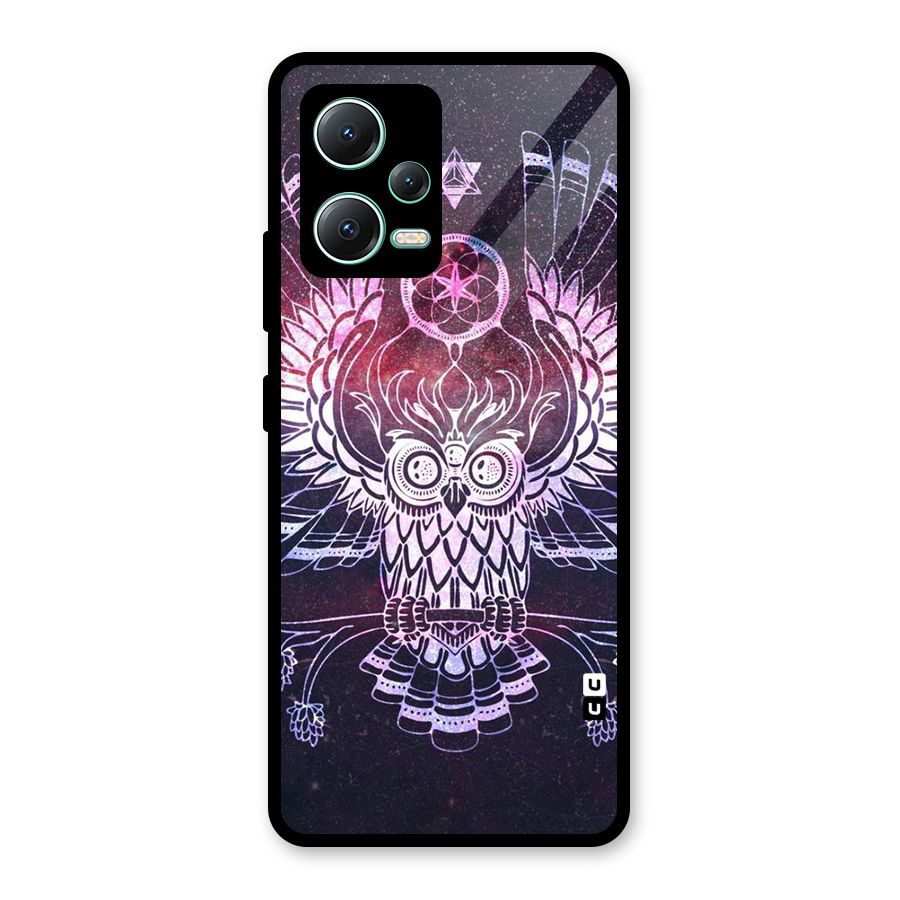 Owl Quirk Swag Glass Back Case for Redmi Note 12 5G