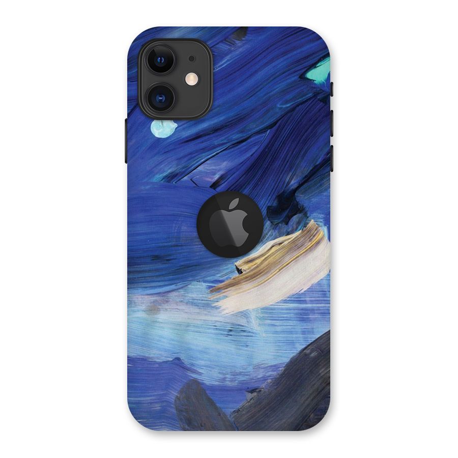 Paint Brush Strokes Back Case for iPhone 11 Logo Cut