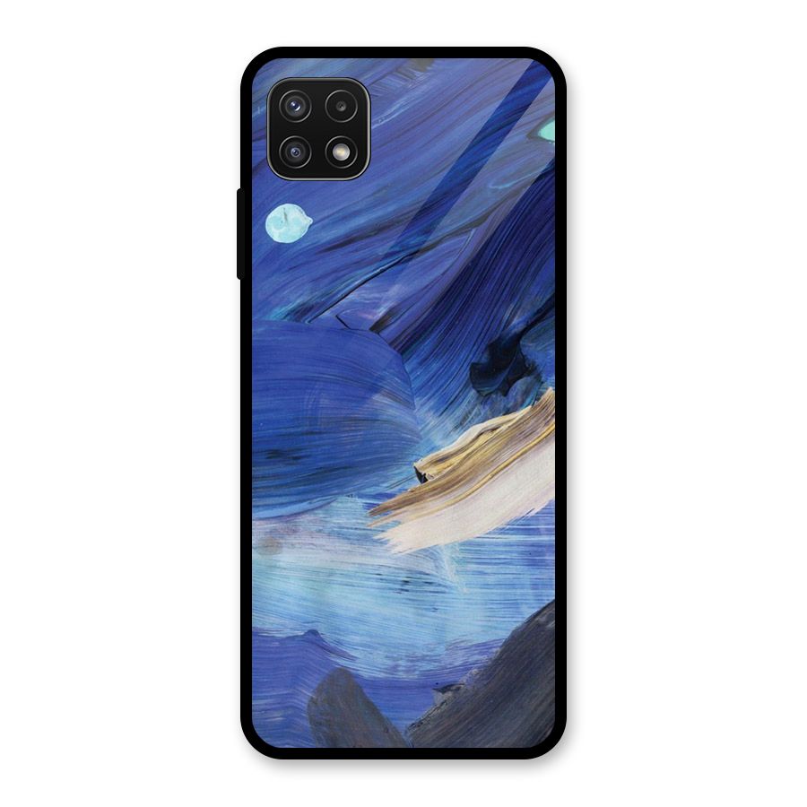 Paint Brush Strokes Glass Back Case for Galaxy A22 5G